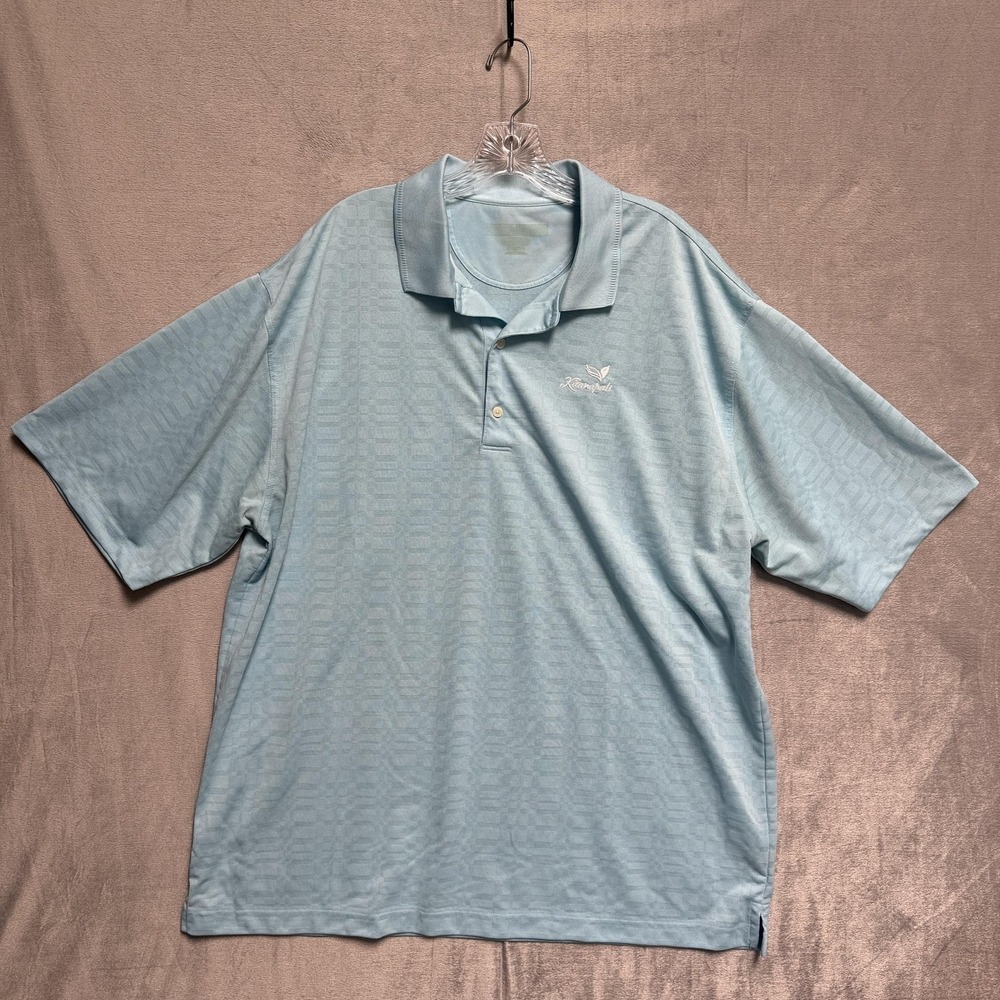 Greg Norman Polo Shirt Mens 2XL Blue Ka'anapali Golf Play Dry Performance Resort